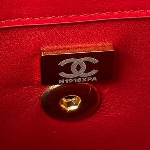 Chanel AS4306 Small Flap bag with Handle Lambskin Red - Default Title - View 8