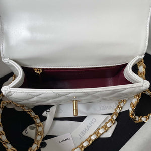 Chanel AS4306 Small Flap bag with Handle Lambskin white - Default Title - View 7
