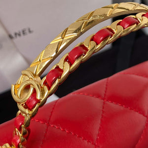 Chanel AS4307 Flap bag with Handle Lambskin Red - Default Title - View 4