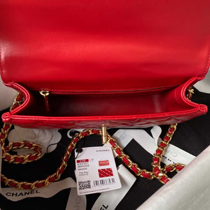 Chanel AS4307 Flap bag with Handle Lambskin Red - Default Title - View 7