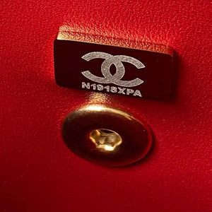 Chanel AS4307 Flap bag with Handle Lambskin Red - Default Title - View 9