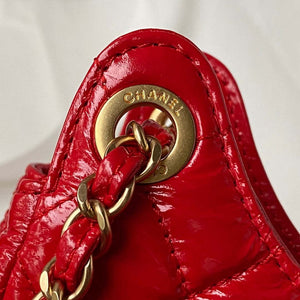 Chanel AS4323 Small Hobo Bag Shiny Crumpled Calfskin Gold Metal Red - Default Title - View 5