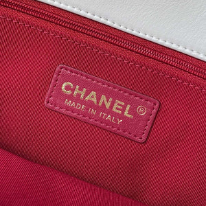 Chanel AS4359 Shopping Bag Shiny Lambskin Gold Metal White - Default Title - View 6