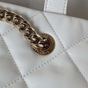 Chanel AS4359 Shopping Bag Shiny Lambskin Gold Metal White - Default Title - View 9