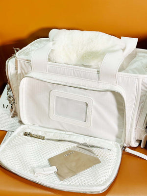 Chanel AS4364 Large Bowling Bag Nylon & Silver-Tone Metal White - Default Title - View 6