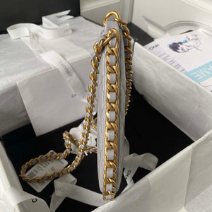 Chanel AS4368 Large HOBO Bag Shiny Crumpled Lambskin & Gold-Tone Metal Gray - Default Title - View 5