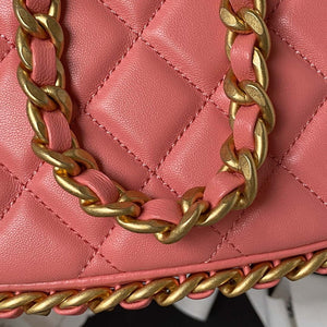 Chanel AS4368 Large HOBO Bag Shiny Crumpled Lambskin & Gold-Tone Metal Pink - Default Title - View 4