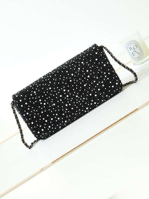 Chanel AS4372 Clutch Bag Strass Crystal Pearls & Ruthenium-Finish Metal - Default Title - View 5