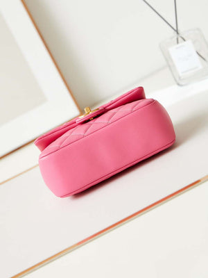 Chanel AS4384 Mini Flap Bag Pearly Lambskin Imitation Pearls & Gold-Tone Metal Hot Pink - Default Title - View 5