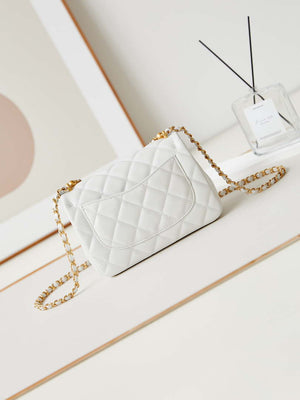 Chanel AS4384 Mini Flap Bag Pearly Lambskin Imitation Pearls & Gold-Tone Metal White - Default Title - View 5