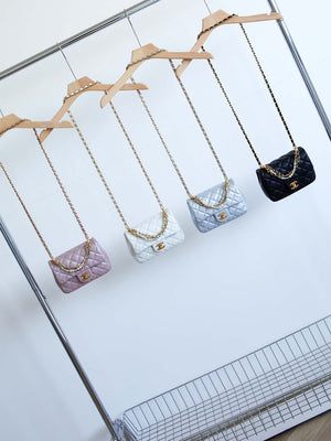 Chanel AS4385 Mini Flap Bag Pearly Lambskin Imitation Pearls & Gold-Tone Metal Blue - Default Title - View 2