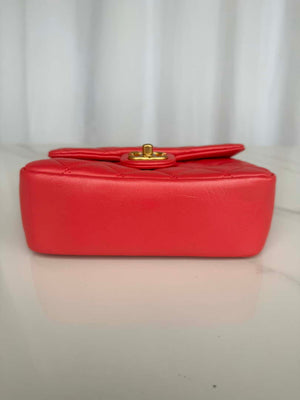 Chanel AS4385 Mini Flap Bag Pearly Lambskin Imitation Pearls & Gold-Tone Metal Red - Default Title - View 4