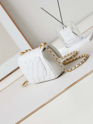 Chanel AS4385 Mini Flap Bag Pearly Lambskin Imitation Pearls & Gold-Tone Metal White - Default Title - View 3