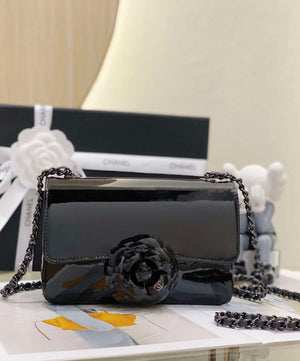 Chanel AS4388 Small Flap Bag Patent Calfskin & Black Metal Pink - Default Title - View 2