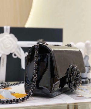 Chanel AS4388 Small Flap Bag Patent Calfskin & Black Metal Pink - Default Title - View 5