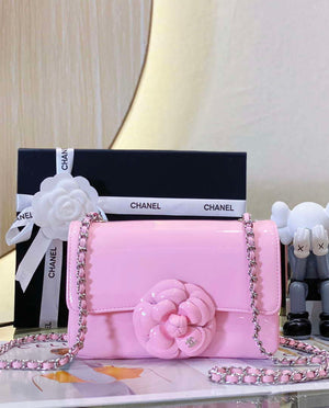 Chanel AS4388 Small Flap Bag Patent Calfskin & Gold Metal Pink - Default Title - View 2
