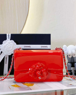 Chanel AS4388 Small Flap Bag Patent Calfskin & Gold Metal Red - Default Title - View 2