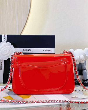 Chanel AS4388 Small Flap Bag Patent Calfskin & Gold Metal Red - Default Title - View 4