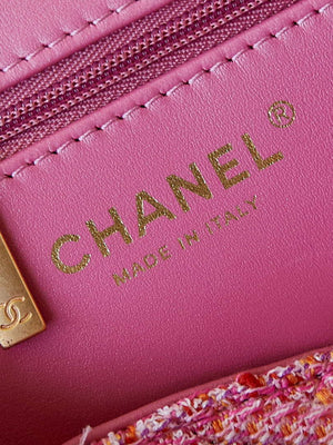 Chanel AS4416 Mini Shopping Bag Cotton Tweed & Gold-Tone Metal Pink - Default Title - View 8