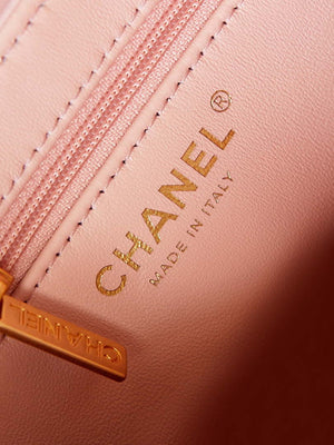 Chanel AS4416 Mini Shopping Bag shiny aged Calfskin Gold tone metal Light Pink - Default Title - View 8