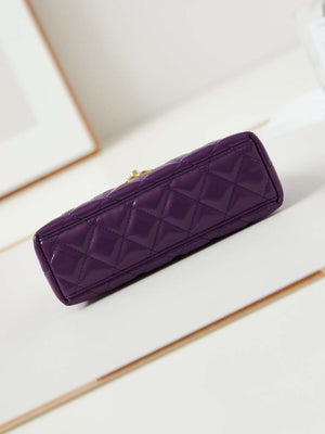 Chanel AS4416 Mini Shopping Bag shiny aged Calfskin Gold tone metal Dark Purple - Default Title - View 4