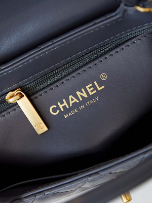 Chanel AS4416 Mini Shopping Bag shiny aged Calfskin Gold tone metal Gray - Default Title - View 7
