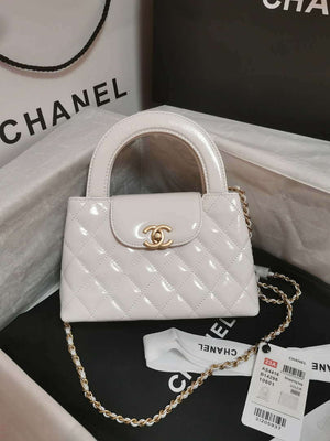 Chanel AS4416 Mini Shopping Bag shiny aged Calfskin gold tone metal Beige - Default Title - View 1