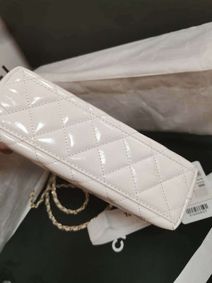 Chanel AS4416 Mini Shopping Bag shiny aged Calfskin gold tone metal Beige - Default Title - View 3