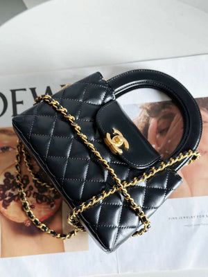 Chanel AS4416 Mini Shopping Bag shiny aged Calfskin gold tone metal Black - Default Title - View 5