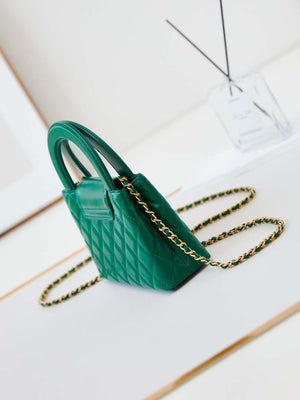 Chanel AS4416 Mini Shopping Bag shiny aged Calfskin Gold tone metal Green - Default Title - View 4