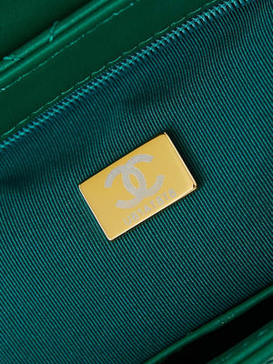 Chanel AS4416 Mini Shopping Bag shiny aged Calfskin Gold tone metal Green - Default Title - View 9