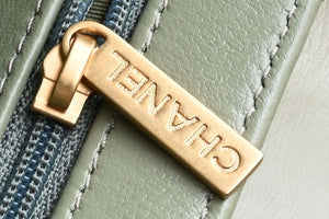 Chanel AS4416 Mini Shopping Bag shiny aged Calfskin gold tone metal light Green - Default Title - View 7