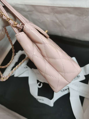 Chanel AS4416 Mini Shopping Bag shiny aged Calfskin gold tone metal Light Pink - Default Title - View 4