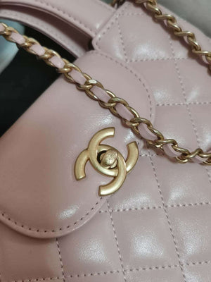 Chanel AS4416 Mini Shopping Bag shiny aged Calfskin gold tone metal Light Pink - Default Title - View 6