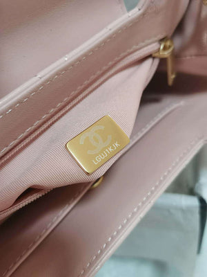 Chanel AS4416 Mini Shopping Bag shiny aged Calfskin gold tone metal Light Pink - Default Title - View 9