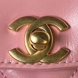 Chanel AS4416 Mini Shopping Bag shiny aged Calfskin gold tone metal Pink - Default Title - View 3