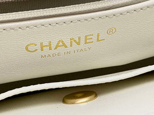 Chanel AS4416 Mini Shopping Bag shiny aged Calfskin gold tone metal White - Default Title - View 9