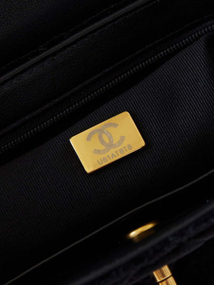 Chanel AS4416 Mini Shopping Bag Velvet & Gold Metal Black - Default Title - View 9