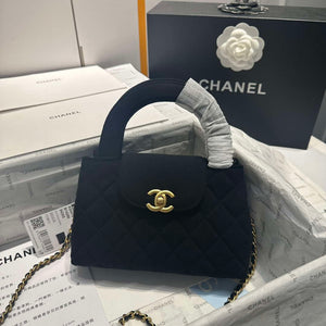 Chanel AS4416 Mini Shopping Bag Velvet gold tone metal Black - Default Title - View 2