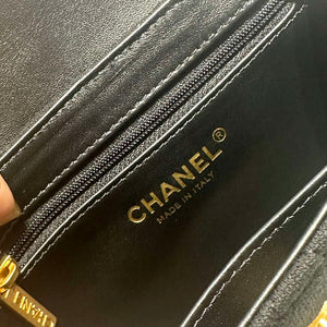 Chanel AS4416 Mini Shopping Bag Velvet gold tone metal Black - Default Title - View 8