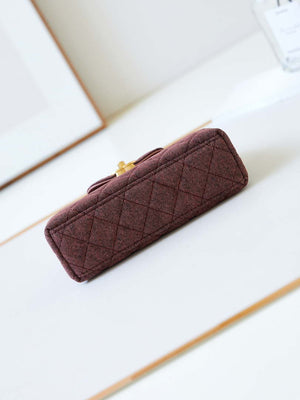 Chanel AS4416 Mini Shopping Bag Washed Denim & Gold-Tone Metal Orange & Black - Default Title - View 6