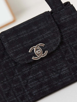 Chanel AS4416 Printed Denim & Ruthenium-Finish Metal Black & Gray - Default Title - View 2