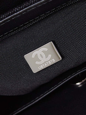Chanel AS4416 Printed Denim & Ruthenium-Finish Metal Black & Gray - Default Title - View 9