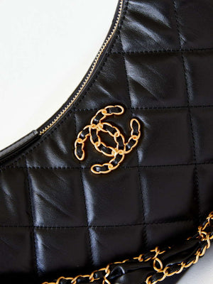 Chanel AS4422 23K Hobo Bag Lambskin Gold Metal Black - Default Title - View 2