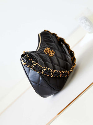 Chanel AS4422 23K Hobo Bag Lambskin Gold Metal Black - Default Title - View 3