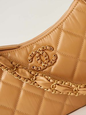 Chanel AS4422 23K Hobo Bag Lambskin Gold Metal Caramel - Default Title - View 2
