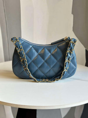 Chanel AS4422 23K Hobo Bag Lambskin Gold Metal Navy Blue - Default Title - View 2