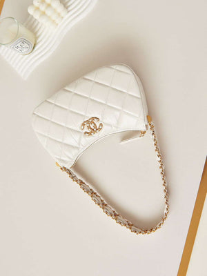 Chanel AS4422 23K Hobo Bag Lambskin Gold Metal White - Default Title - View 6