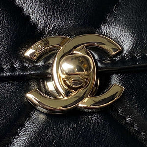 Chanel AS4469 Mini BOX Bag Shiny Calfskin & Gold-Tone Metal Black - Default Title - View 3