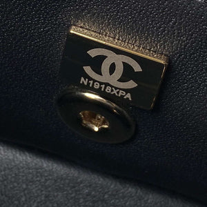 Chanel AS4469 Mini BOX Bag Shiny Calfskin & Gold-Tone Metal Black - Default Title - View 9